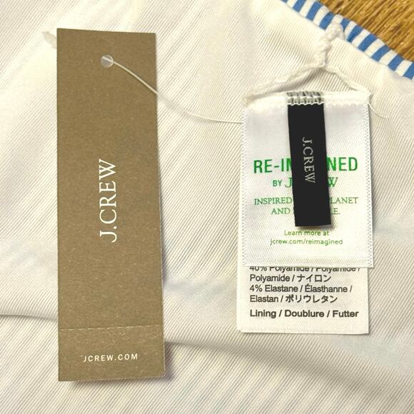 J. Crew Blue and White Hipster Bikini Bottom in Seersucker Size XXL - Picture 6 of 6